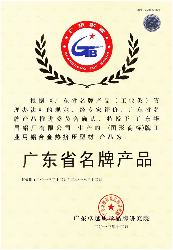 Z6人生就是博铝业喜获广东省名牌产品双荣誉称号