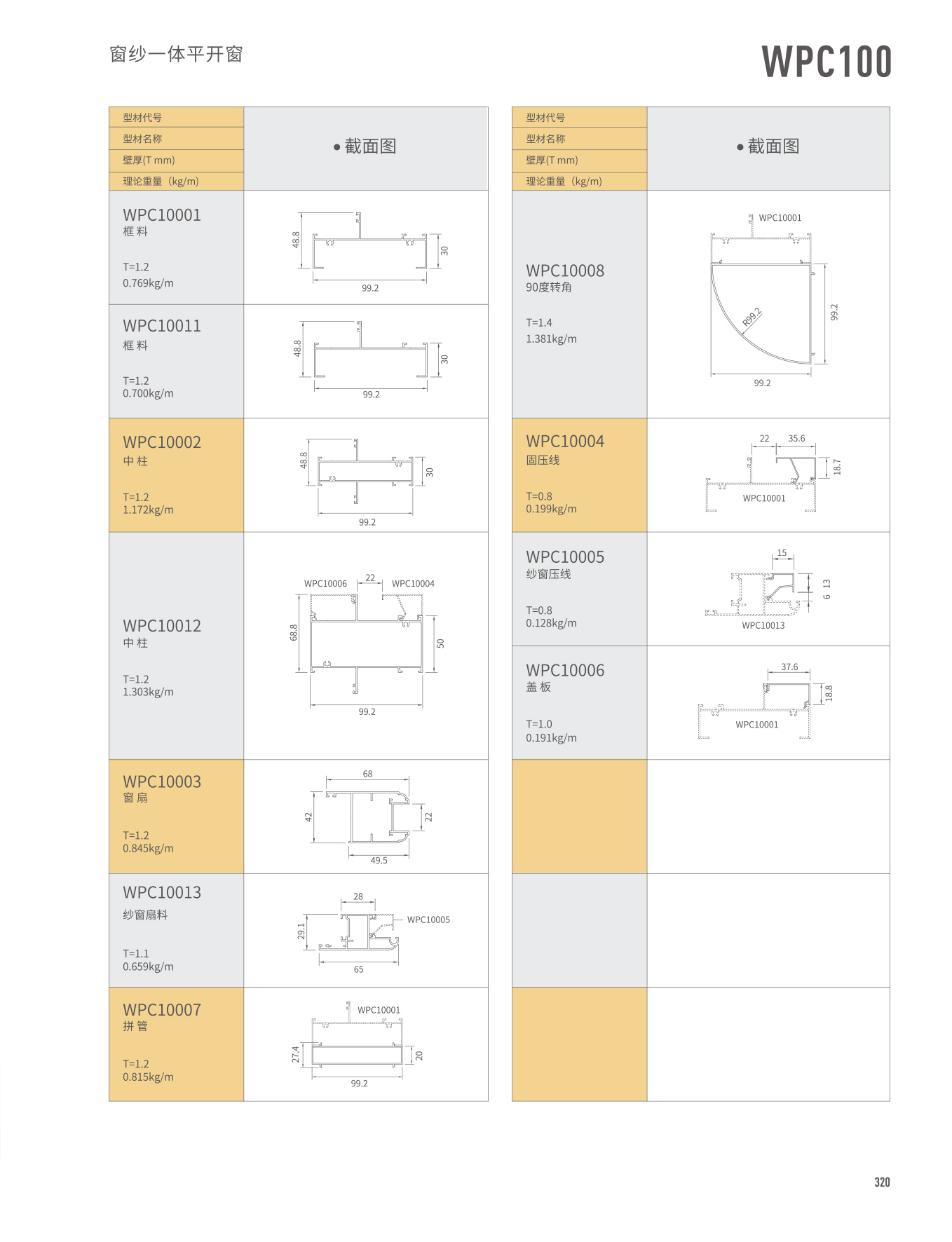 WPC100窗纱一体平开窗