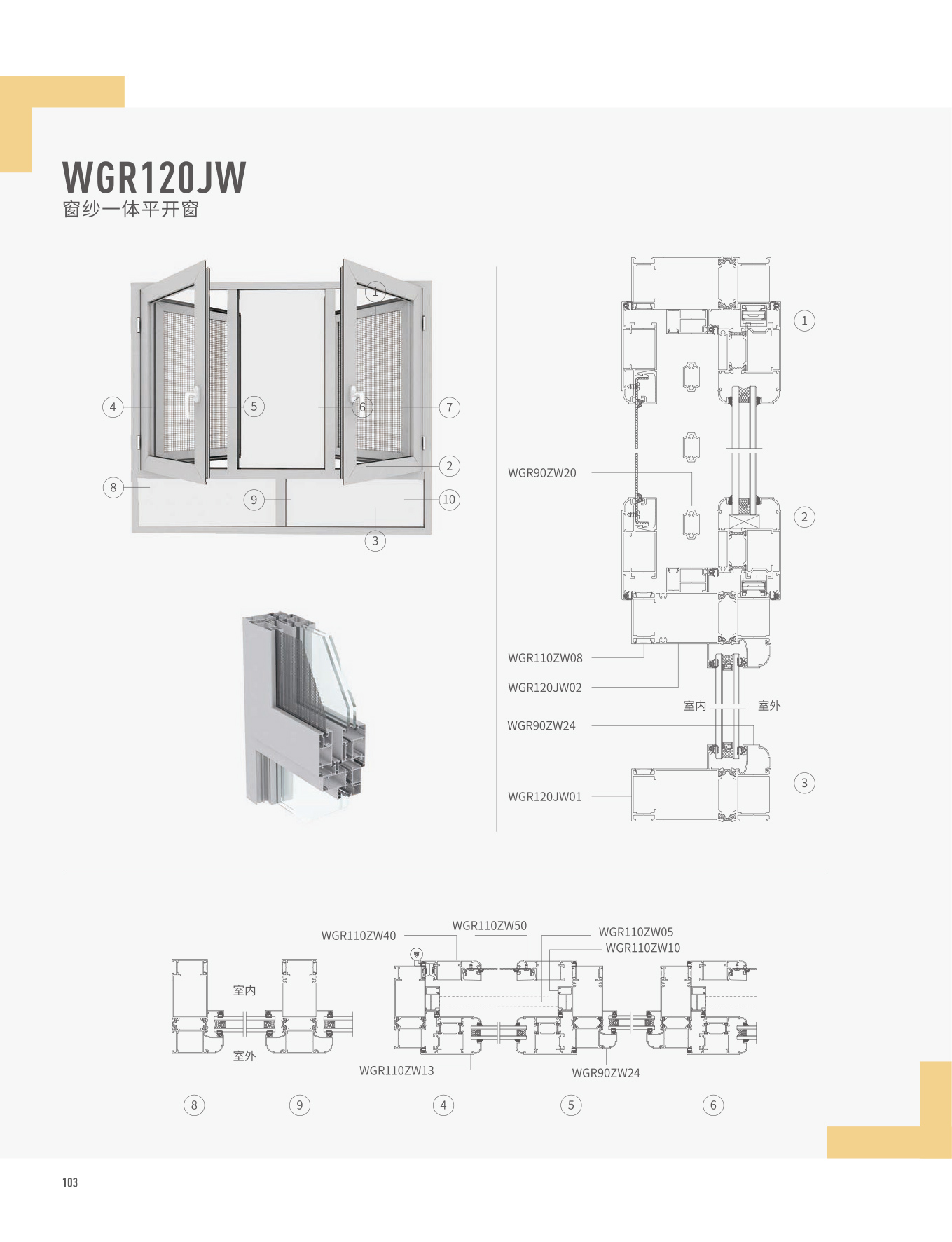 WGR90/140窗纱一体平开窗
